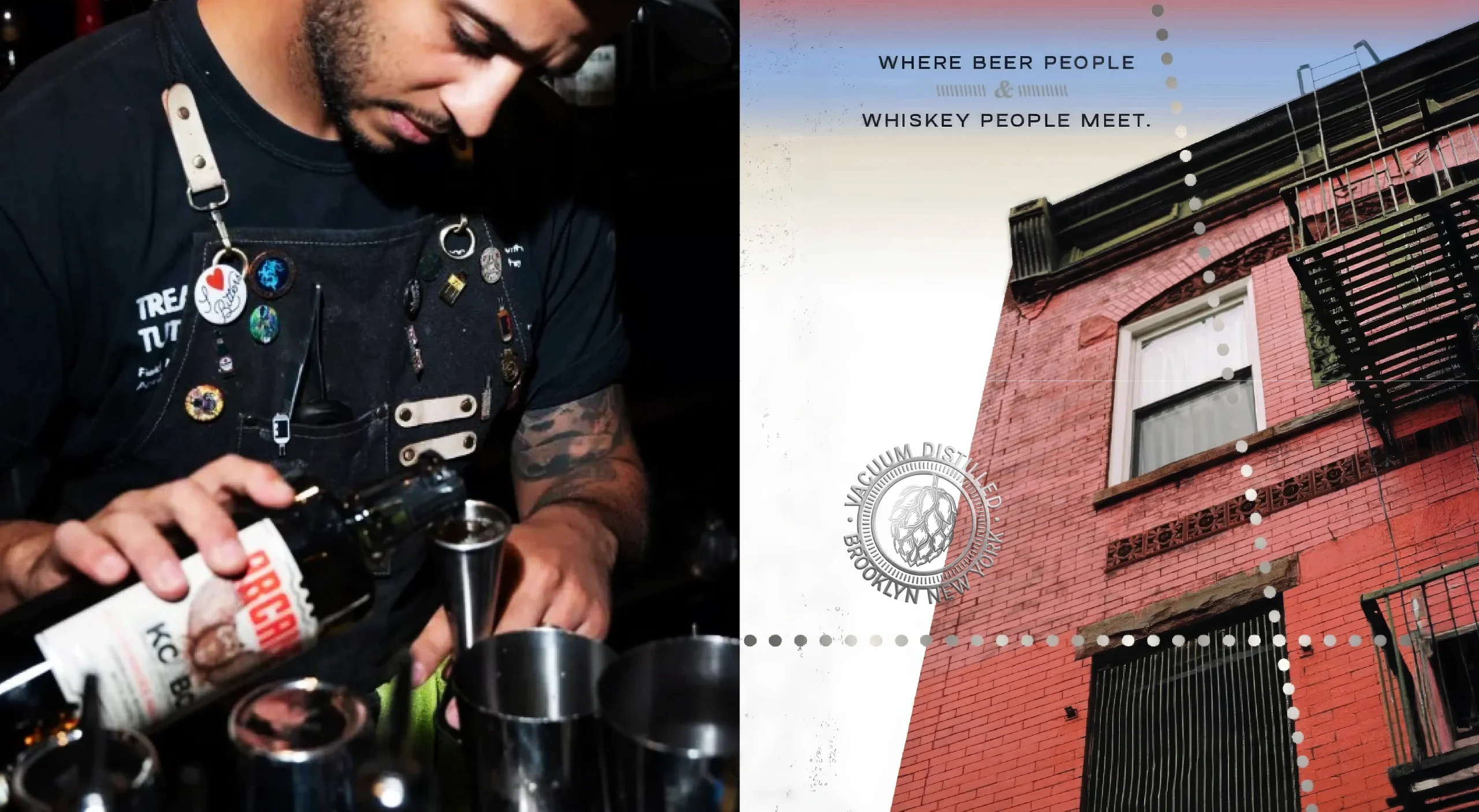 Arcane Distilling sustainable whiskey brand design system showcasing brand photography and visual identity for sustainable American whiskey made from beer in Brooklyn.