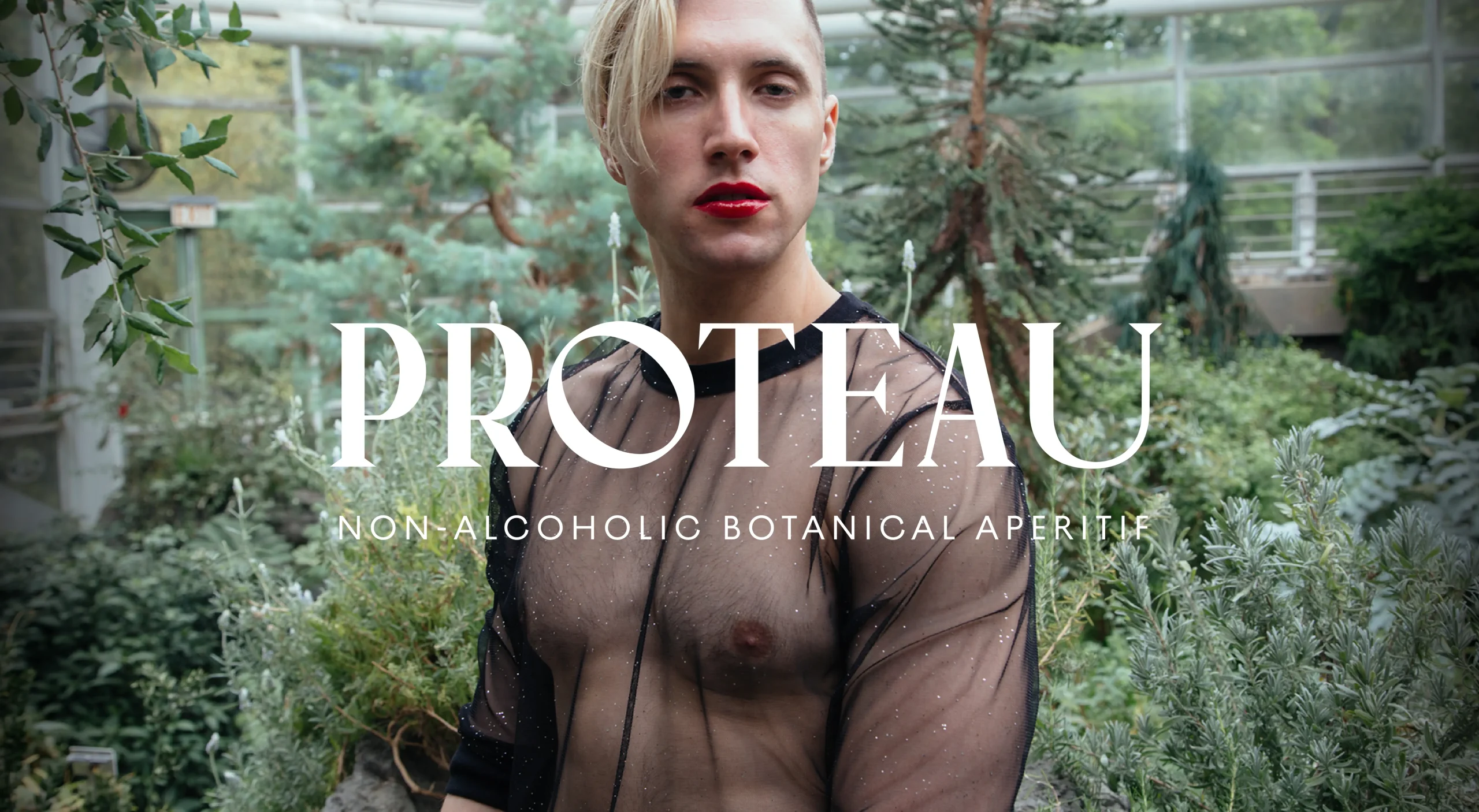 Proteau non-alcoholic botanical aperitif brand design system by MarketBrand Studios showcasing brand strategy, packaging design, visual identity, influencer kit, DTC communications, and trade marketing materials.